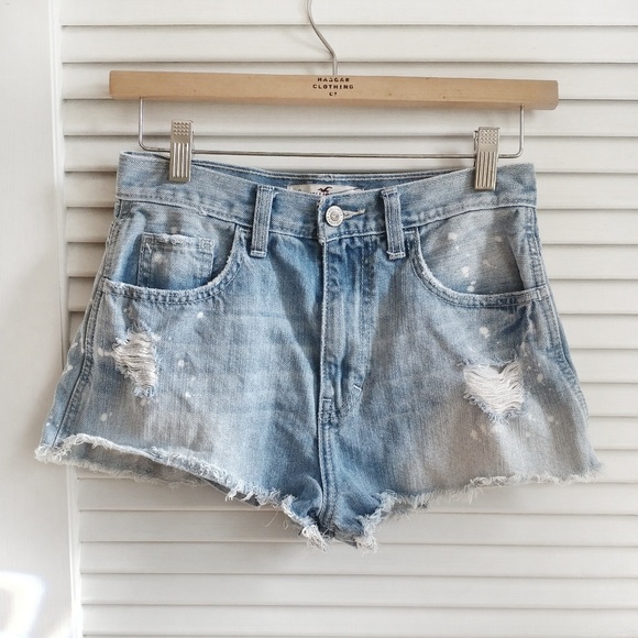 Hollister Pants - hollister high rise cutoff distressed denim shorts